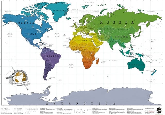 il sogno di tutti i viaggiatori: la Scratch Map completamente colorata.... tutto il mondo è stato visto!!!